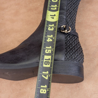 Cole Haan Women Isabell Black Leather Riding Zip Knee Boots Sz 5.5