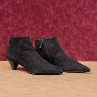 Mercedes Castillo Women Fashion Pointy toe Black Suede Night Party Boots 9.5