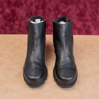 Sorel Women Joan Of Artic Wedge II Waterproof Black leather Zip Ankle Boots sz 9