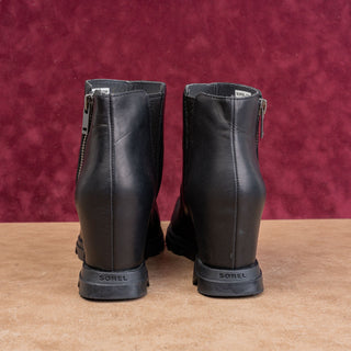 Sorel Women Joan Of Artic Wedge II Waterproof Black leather Zip Ankle Boots sz 9