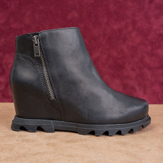 Sorel Women Joan Of Artic Wedge II Waterproof Black leather Zip Ankle Boots sz 9