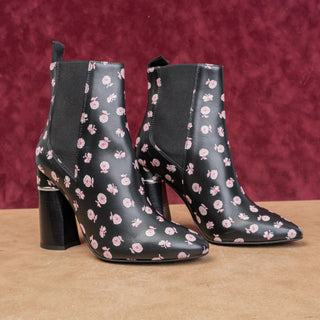 3.1 Phillip Lim Women Floral Leather Fashion Heel Boho Chelsea Boots 8US EUR38.5