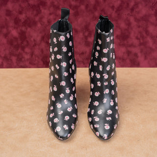 3.1 Phillip Lim Women Floral Leather Fashion Heel Boho Chelsea Boots 8US EUR38.5