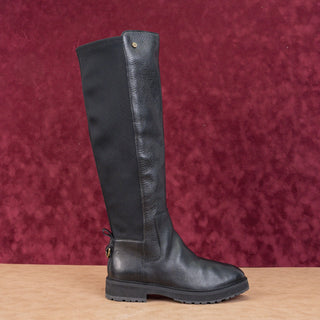 Cole Haan Women Greenwich Grand OS Black Leather Elastic Zip Knee Boots sz 7