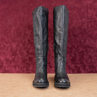 Cole Haan Women Greenwich Grand OS Black Leather Elastic Zip Knee Boots sz 7