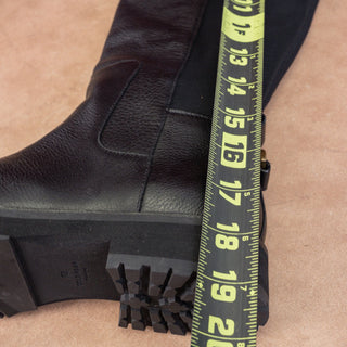 Cole Haan Women Greenwich Grand OS Black Leather Elastic Zip Knee Boots sz 7