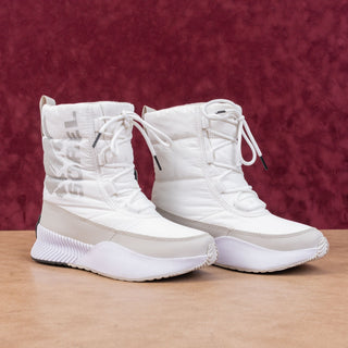 Sorel Women Out N About Puffy Lace-up Waterproof White Grey Ankle Boots Sz 6