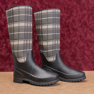 Ralph Lauren Women Plaid Farm Barn Riding Wellies Rain Rubber boots sz 7