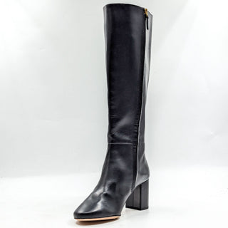 Tory Burch Women Kira Black Leather Dress Office Heel Knee Boots sz 8.5