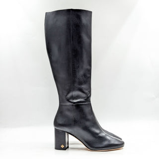 Tory Burch Women Kira Black Leather Dress Office Heel Knee Boots sz 8.5