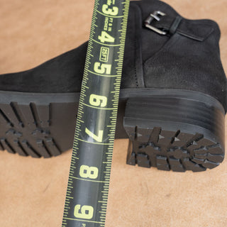 Caslon Women Black Suede Water Resistant Moto Ankle Boots size 6.5