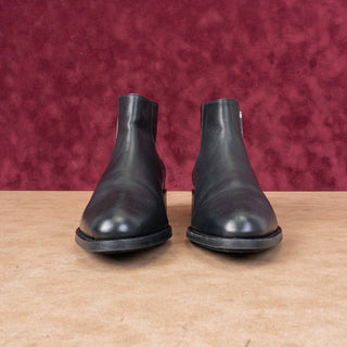 Aquatalia Women Nadie Black Leather Ankle Zip Dressy Office Boots size 7.5