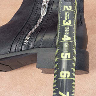 Aquatalia Women Nadie Black Leather Ankle Zip Dressy Office Boots size 7.5