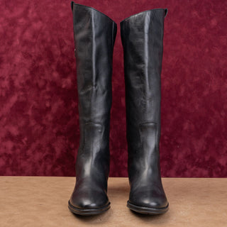 Sam Edelman Women Penny Riding Back Zip Equestrian Black Leather Boots sz 7.5
