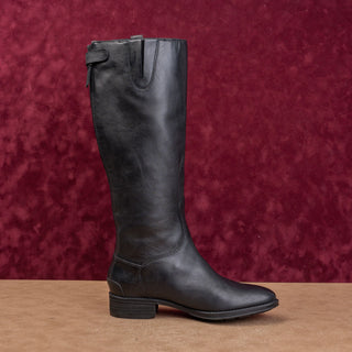 Sam Edelman Women Penny Riding Back Zip Equestrian Black Leather Boots sz 7.5