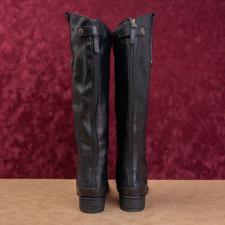 Sam Edelman Women Penny Riding Back Zip Equestrian Black Leather Boots sz 7.5
