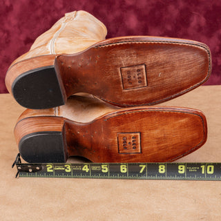 Cleo+Wolf Women Ivy Tan Leather Western Cowboy  Square toe Boots sz 8