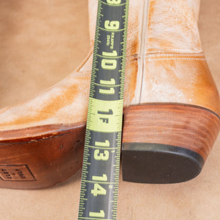 Cleo+Wolf Women Ivy Tan Leather Western Cowboy  Square toe Boots sz 8