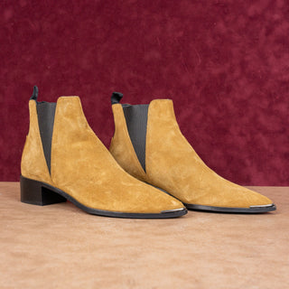 Acne Studios Women Jensen Suede Western Chelsea Point Toe Boots 7.5US EUR38
