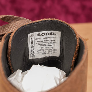 Sorel Women Revel Waterproof lace-up Brown Leather Ankle Boots sz 7US EUR38