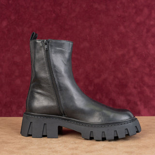 Steve Madden Women Sameera Black Leather Festival party Platform Moto Boots 10
