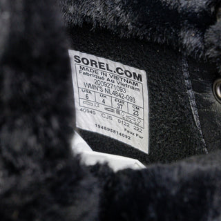 Sorel Women Lennox Lace Cozy STKD Waterproof Black Leather Ankle Boots Sz 6