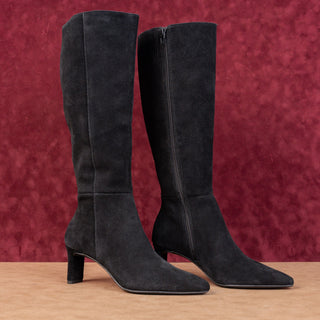 Dolce Vita Women Aly Black Suede Dress Fashion Pointy Knee Boots sz 6.5