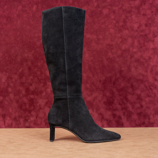 Dolce Vita Women Aly Black Suede Dress Fashion Pointy Knee Boots sz 6.5