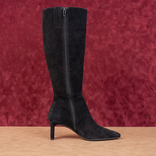 Dolce Vita Women Aly Black Suede Dress Fashion Pointy Knee Boots sz 6.5