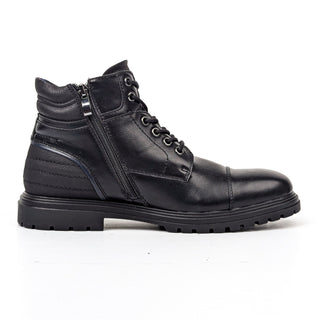 Tommy Hilfiger Men Oregon Black Faux Leather Combat Ankle Boots size 8