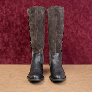 Born Women Black Leather Suede Zip Classic Riding Farm Comfortable Boots sz 7