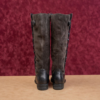 Born Women Black Leather Suede Zip Classic Riding Farm Comfortable Boots sz 7