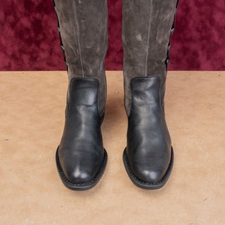 Born Women Black Leather Suede Zip Classic Riding Farm Comfortable Boots sz 7