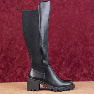 NY&C Women Festival Party Black Vegan Leather Wide Calf Knee Boots sz 11