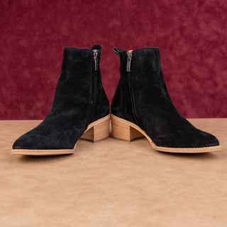 Paul Green Women Sante Zip Western Chelsea Black Suede Ankle Boots 8US AUS5.5