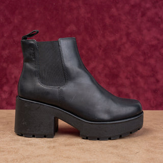Vagabond Women Kenova Platform Black Leather Lug Festival Chunky Boots Sz 10