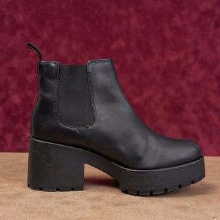 Vagabond Women Kenova Platform Black Leather Lug Festival Chunky Boots Sz 10