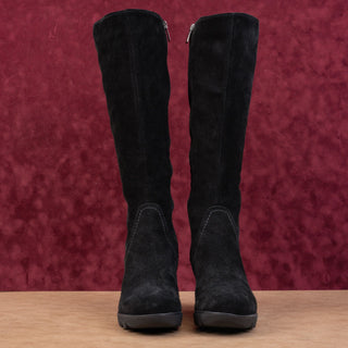 La Canadienne Women Grace Black Suede Zip waterproof Wedge Boots sz 7