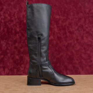 See by Chloe Women Black Leather Tassel Fall Classic Riding Zip Boots 7US EUR37