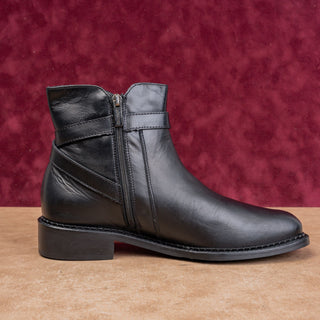 La Canadienne Women Sarah Black Leather Fashion Dress Ankle Dress Boots sz 9.5
