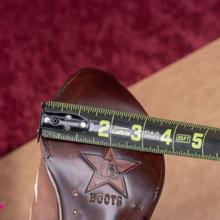 Los Altos Wmn Rhinestones Dark Brown Leather Snip Boho Western Cowboy Boots 8.5