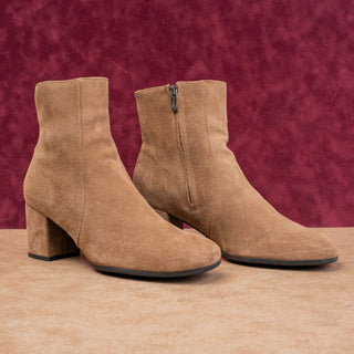La Canadienne Women Joanie Waterproof Brown Suede Ankle Zip Boots sz 10
