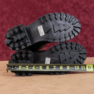 Schutz Women Juany Platform Festival Zip Lug Black Leather Boots size 8.5