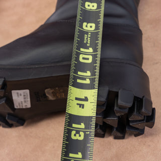 Schutz Women Juany Platform Festival Zip Lug Black Leather Boots size 8.5