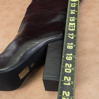 Jeffrey Campbell Women Black vegan Leather Retro 60s OTK Fashion Boots sz 9.5