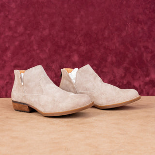 Born Women Kerri Distress Cream Leather Western Zip Ankle boots size 7