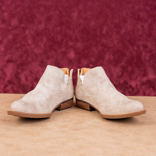 Born Women Kerri Distress Cream Leather Western Zip Ankle boots size 7