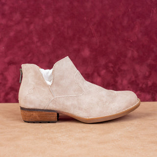 Born Women Kerri Distress Cream Leather Western Zip Ankle boots size 7
