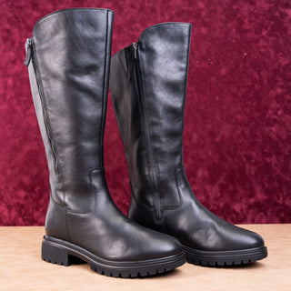 Rockfort Women Wivette Black Leather Wide Calf Waterproof Riding Tall Boots 8.5