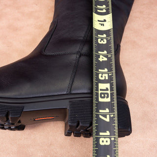 Rockfort Women Wivette Black Leather Wide Calf Waterproof Riding Tall Boots 8.5